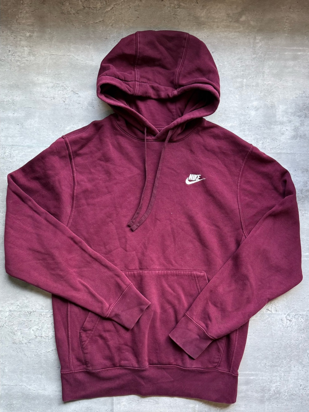 Nike Maroon Hoodie with White Swoosh